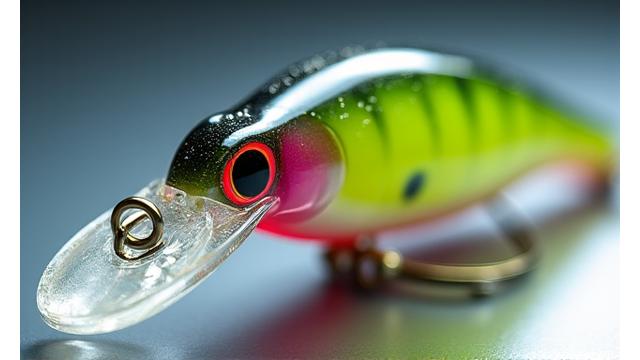 新発売のカラフルな釣りルアーのクローズアップ