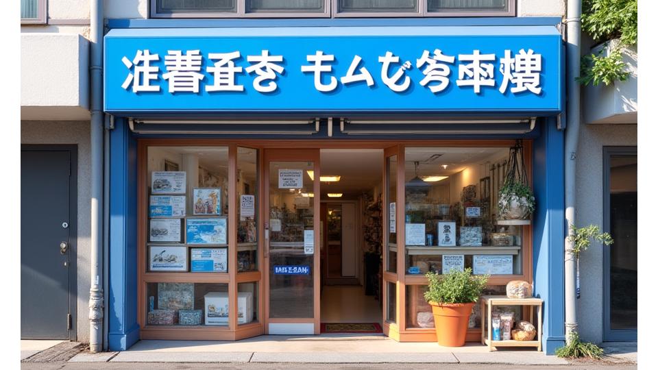 海の恵みフィッシングショップの店舗外観、明るく welcoming な雰囲気。
